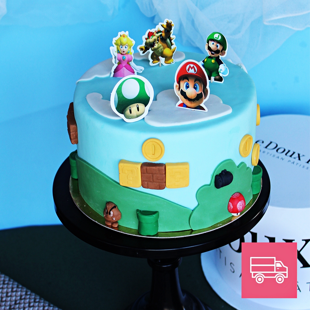 Gateau Super Mario Bros (anniversaire de petit sucre) - Fleur d